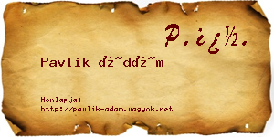 Pavlik Ádám névjegykártya